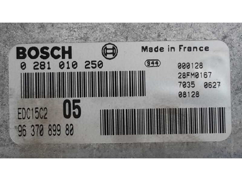 Recambio de centralita motor uce para peugeot 206 berlina 2.0 hdi cat referencia OEM IAM 0281010250 EDC15C2 9637089980