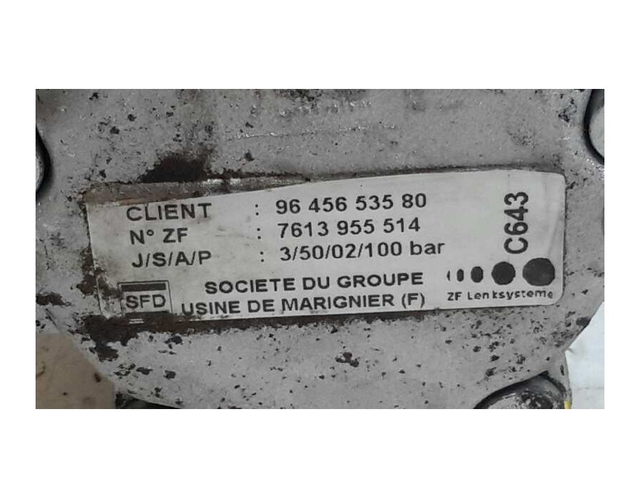 Recambio de bomba direccion para fiat ducato caja cerrada 11 (desde 03.02) 2.0 jtd cat referencia OEM IAM 9645653580  7613955514