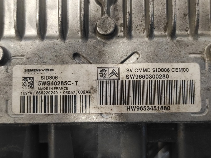 Recambio de centralita motor uce para citroën c3 1.4 hdi referencia OEM IAM 5WS40285CT 9653451880 9660300280