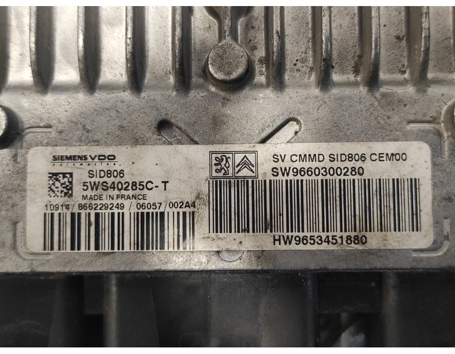 Recambio de centralita motor uce para citroën c3 1.4 hdi referencia OEM IAM 5WS40285CT 9653451880 9660300280