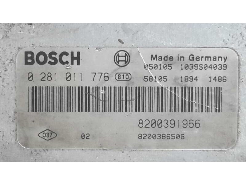 Recambio de centralita motor uce para renault megane ii berlina 3p 1.9 dci diesel referencia OEM IAM 0281011776 8200386508 82003
