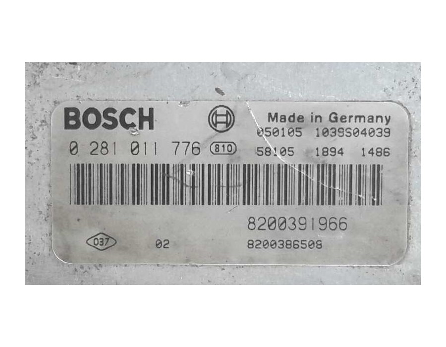 Recambio de centralita motor uce para renault megane ii berlina 3p 1.9 dci diesel referencia OEM IAM 0281011776 8200386508 82003