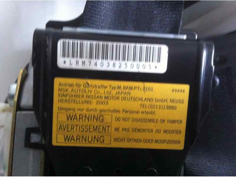 Recambio de cinturon seguridad delantero derecho para nissan almera (n16/e) referencia OEM IAM 86884BM740  