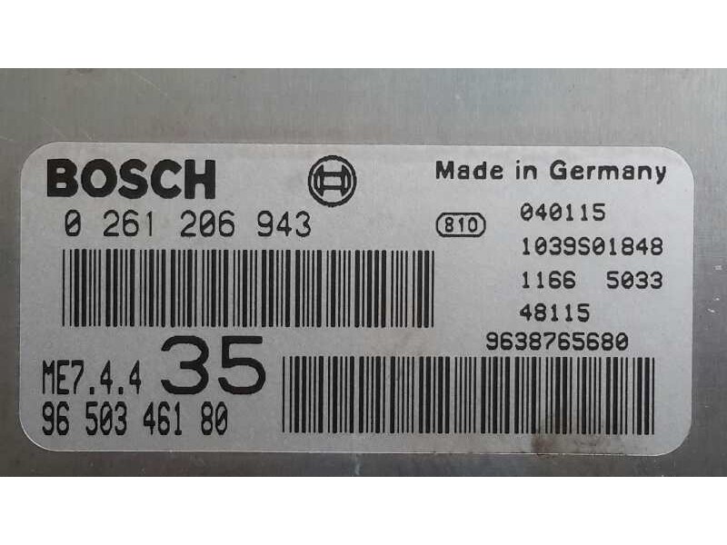 Recambio de centralita motor uce para peugeot 307 (s1) 1.6 16v cat referencia OEM IAM 0261206943 ME74435 9650346180
