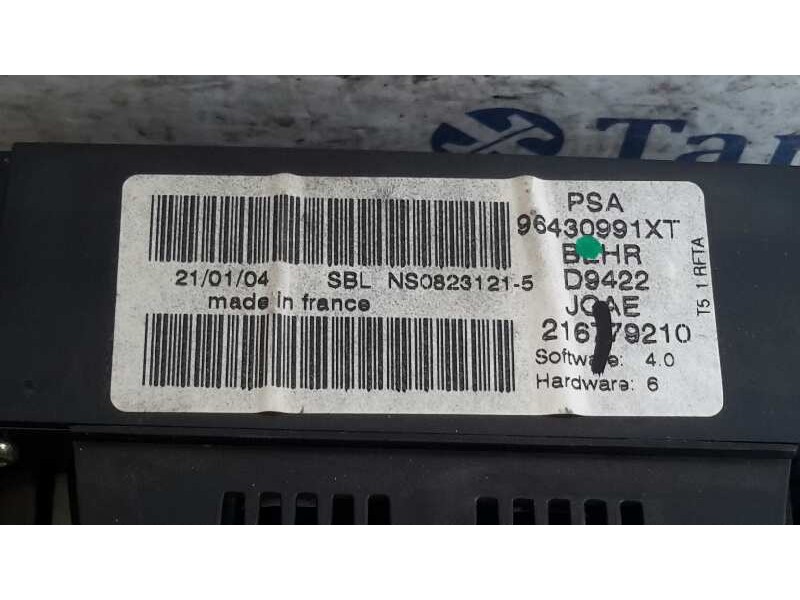 Recambio de mando climatizador para peugeot 307 (s1) 2.0 hdi fap cat referencia OEM IAM 96430991XT  216779210