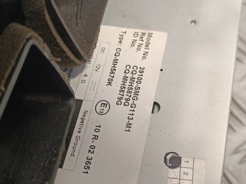 Recambio de sistema audio / radio cd para honda civic berlina 5 (fk) 2.2 ctdi referencia OEM IAM 39100SMGG113M1  