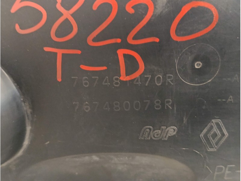 Recambio de plastico paso rueda trasero derecho para smart forfour eq referencia OEM IAM 767481470R  