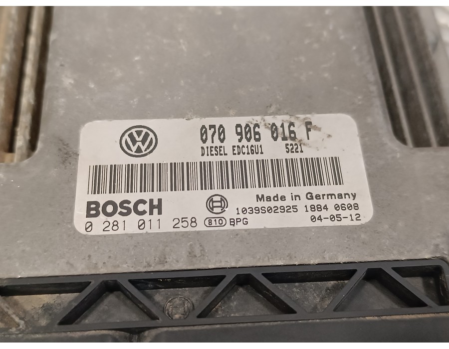 Recambio de centralita motor uce para volkswagen touareg (7la) 2.5 tdi referencia OEM IAM 0281011258 EDC16U1 070906016F