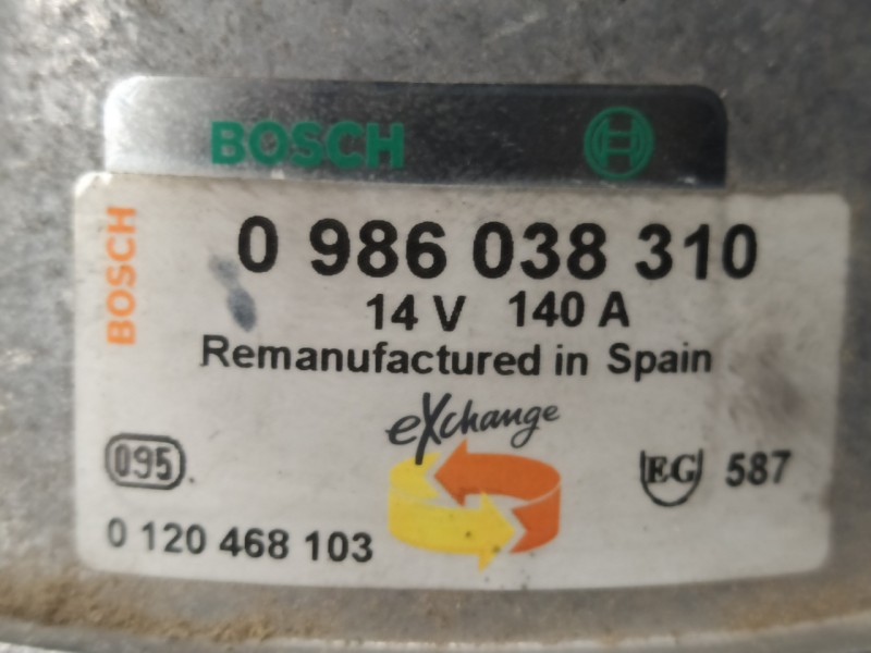Recambio de alternador para bmw serie 5 berlina (e34) 525i (141kw) referencia OEM IAM 0986038310  0120468103