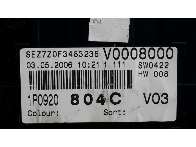 Recambio de cuadro instrumentos para seat leon (1p1) 1.9 tdi referencia OEM IAM 110080279018  1P0920804C