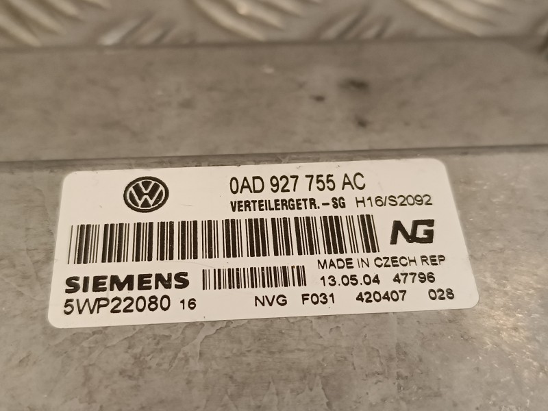 Recambio de centralita cambio automatico para volkswagen touareg (7la) 2.5 tdi referencia OEM IAM 0AD927755AC  5WP22080