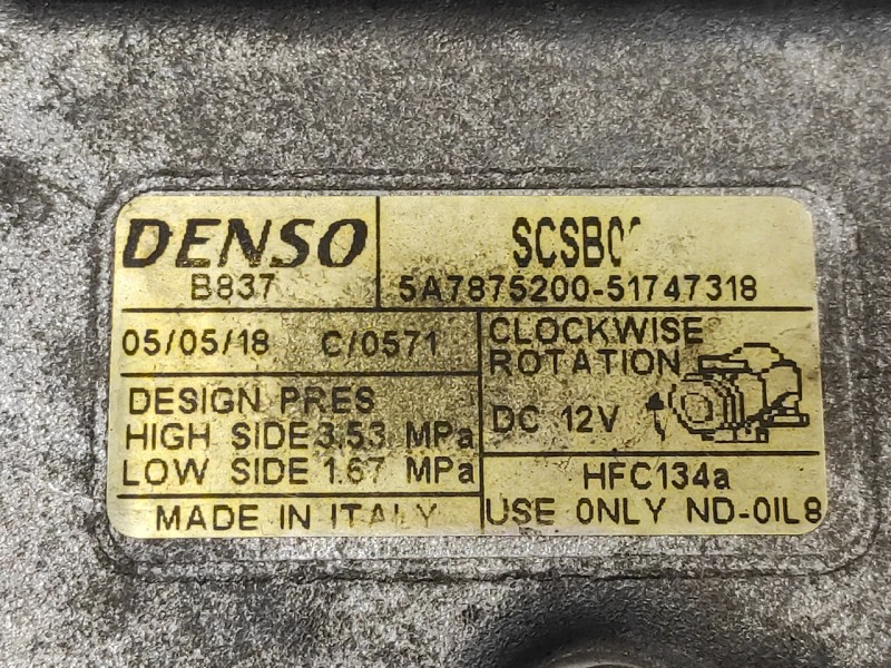 Recambio de compresor aire acondicionado para lancia ypsilon (101) 1.4 cat referencia OEM IAM 5A7875200  51747318