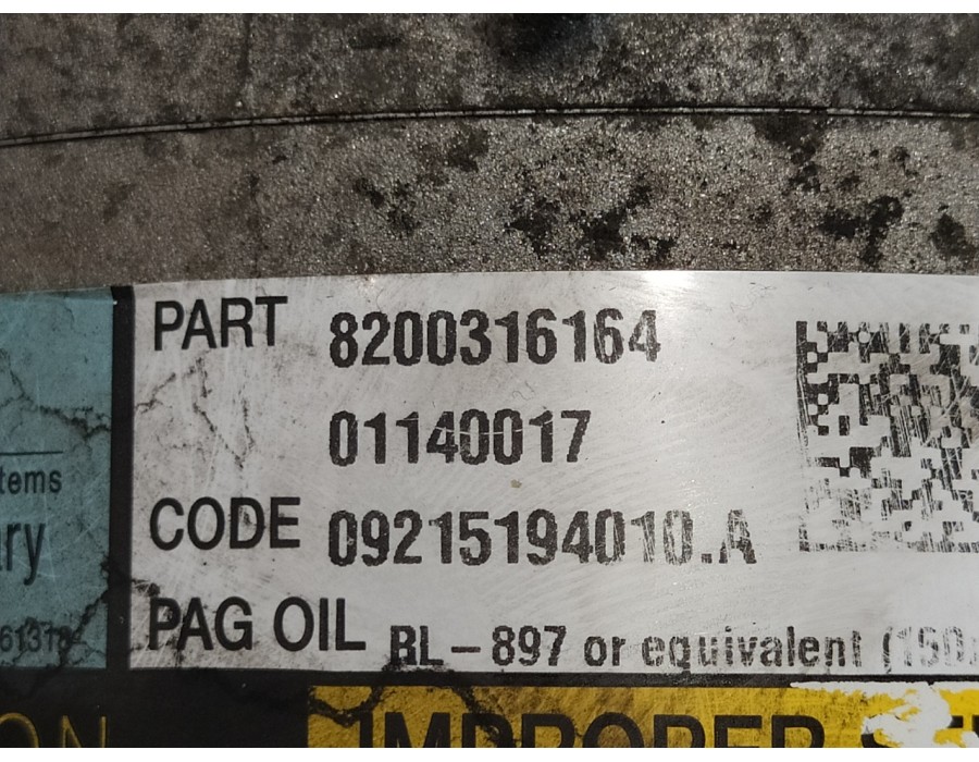 Recambio de compresor aire acondicionado para renault scenic ii 1.5 dci diesel referencia OEM IAM 8200316164  01140017