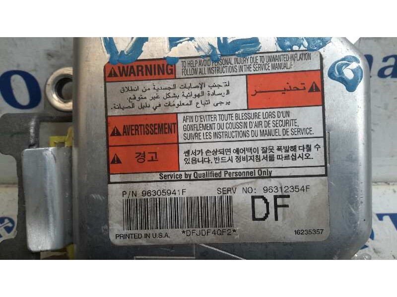 Recambio de centralita airbag para daewoo nubira berlina 1.6 cat referencia OEM IAM 96312354  