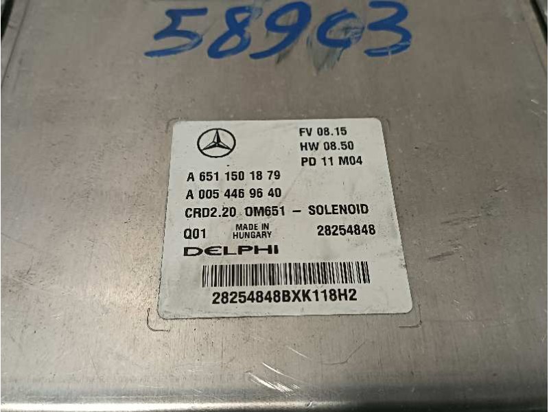 Recambio de centralita motor uce para mercedes-benz vito kasten (639) referencia OEM IAM A6511501879 28254848 A0054469640