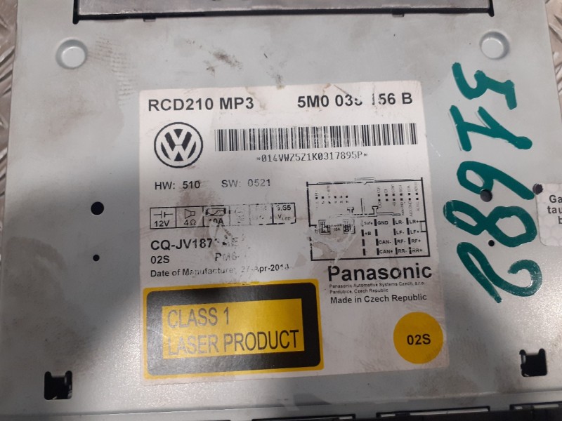 Recambio de sistema audio / radio cd para volkswagen polo (6r1) 1.4 fsi referencia OEM IAM 5M0035156B  