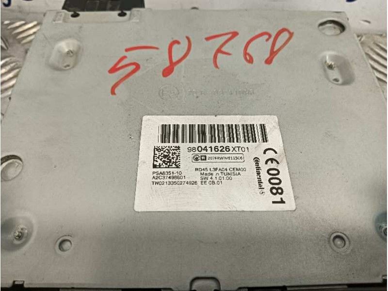Recambio de sistema audio / radio cd para citroën ds3 referencia OEM IAM 98041626XT01  10R0311096