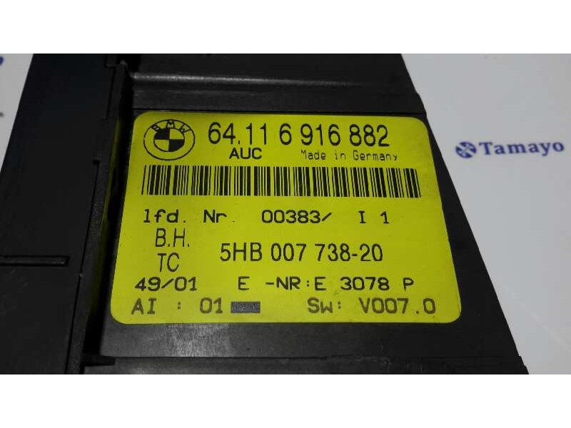 Recambio de mando climatizador para bmw serie 3 compact (e46) 320td referencia OEM IAM 64116916882  5HB00773820