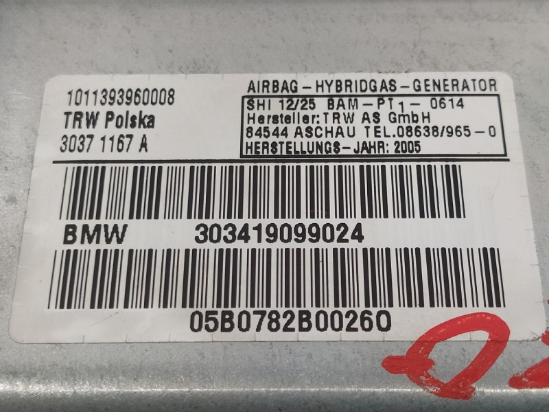 Recambio de airbag lateral delantero izquierdo para bmw x3 (e83) 3.0 turbodiesel referencia OEM IAM 30371167A  303419099024