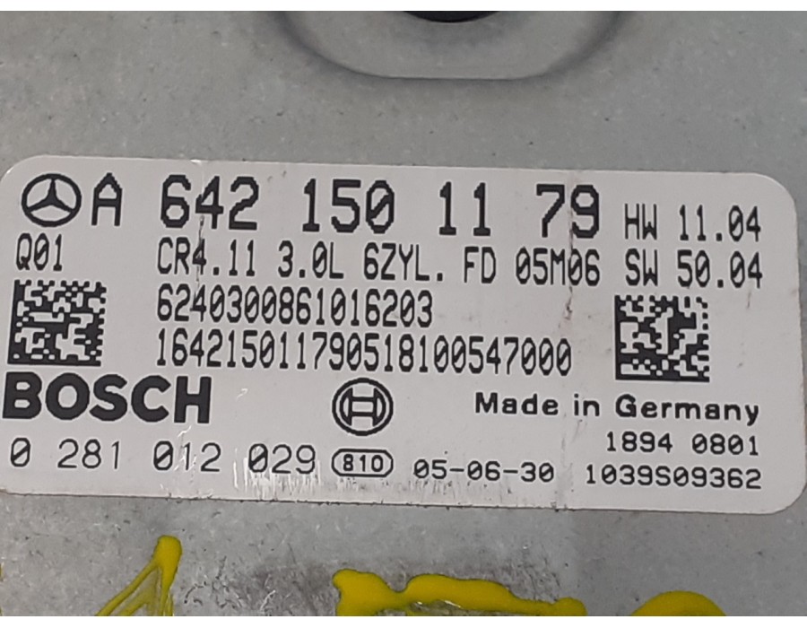 Recambio de centralita motor uce para mercedes-benz clase e (w211) berlina referencia OEM IAM 0281012029 1039S09362 A6421501179