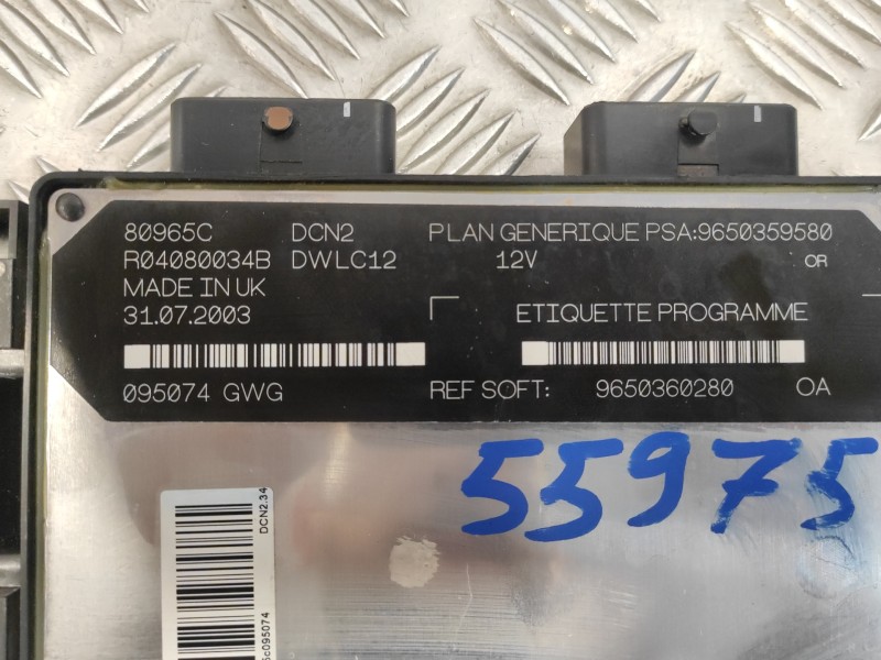 Recambio de centralita motor uce para peugeot partner (s2) 1.9 diesel referencia OEM IAM 9650359580 9650360280 R04080034B