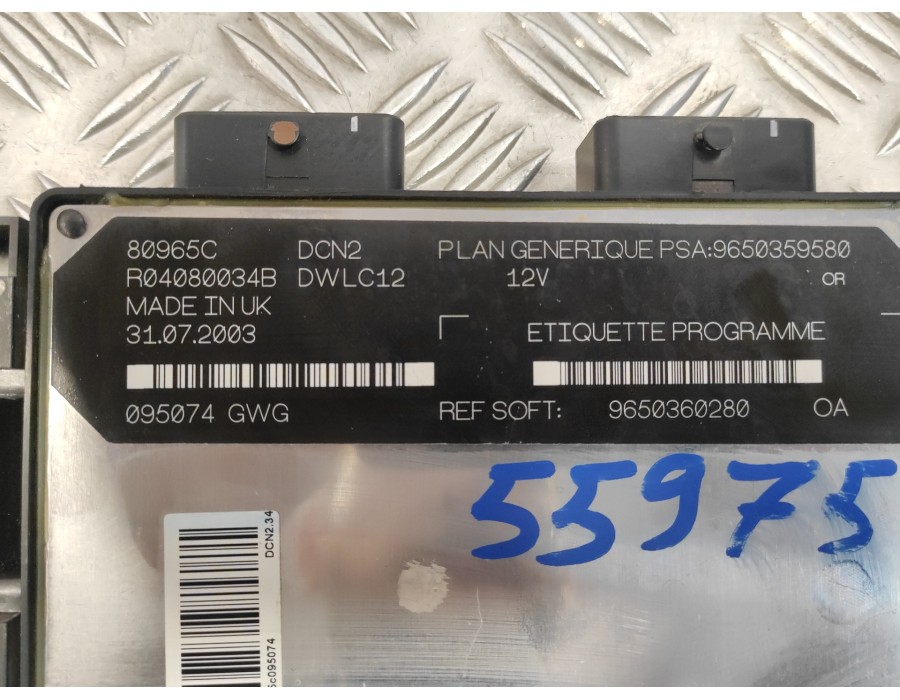 Recambio de centralita motor uce para peugeot partner (s2) 1.9 diesel referencia OEM IAM 9650359580 9650360280 R04080034B