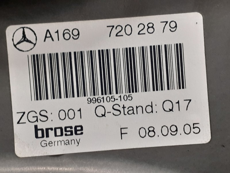 Recambio de elevalunas delantero derecho para mercedes-benz clase b (w245) 2.0 cdi cat referencia OEM IAM A1697202879  