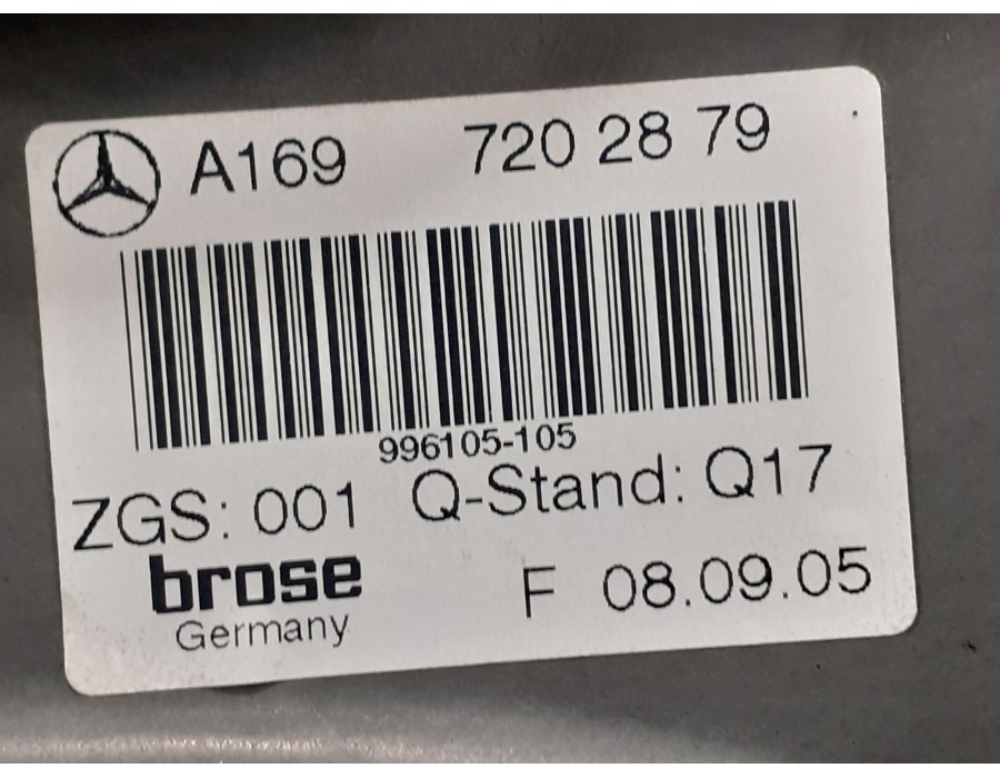 Recambio de elevalunas delantero derecho para mercedes-benz clase b (w245) 2.0 cdi cat referencia OEM IAM A1697202879  