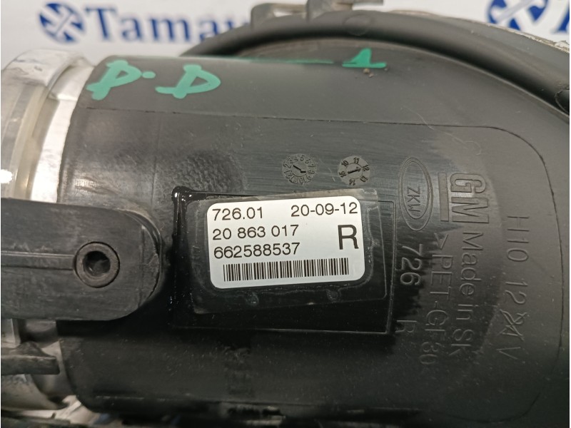 Recambio de faro antiniebla derecho para opel zafira tourer referencia OEM IAM 20863017  662588537