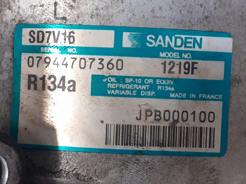 Recambio de compresor aire acondicionado para mg streetwise 1.4 16v cat referencia OEM IAM SD7V161219F  JPB000100