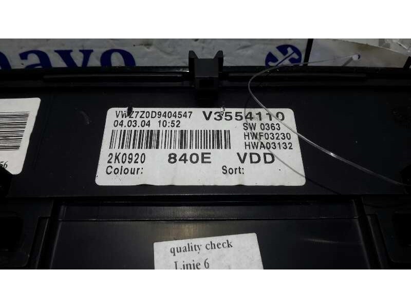 Recambio de cuadro instrumentos para volkswagen caddy ka/kb (2k) referencia OEM IAM 2K0920840E  110080237011