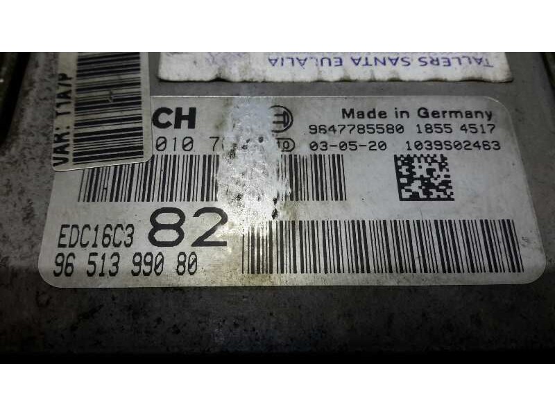 Recambio de centralita motor uce para peugeot 206 sw 1.4 hdi referencia OEM IAM 0281010707 EDC16C382 9651399080