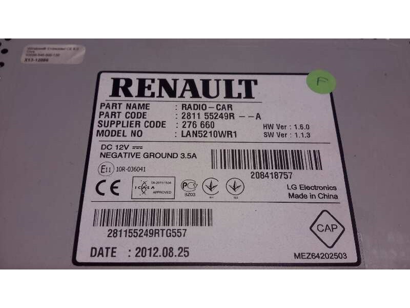 Recambio de sistema navegacion gps para renault clio iv 0.9 referencia OEM IAM 281155249R 276660 LAN5210WR1
