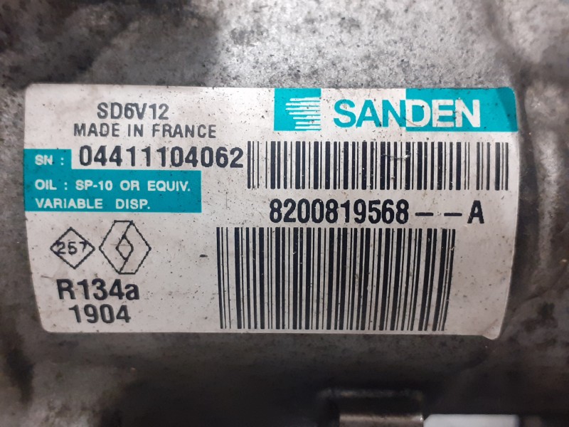 Recambio de compresor aire acondicionado para renault grand modus 1.2 16v referencia OEM IAM 8200819568A  SD6V121904