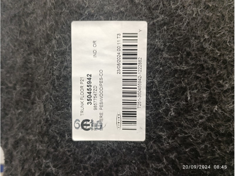 Recambio de moqueta maletero para opel corsa f referencia OEM IAM 350455942  98577547ZD