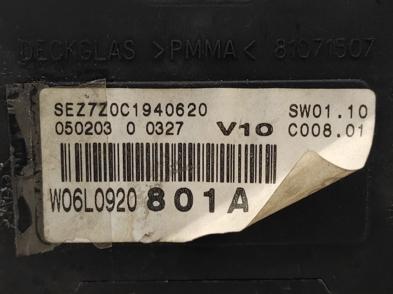 Recambio de cuadro instrumentos para seat ibiza (6l1) 1.9 tdi referencia OEM IAM W06L0920801A 81269044 110080104010A