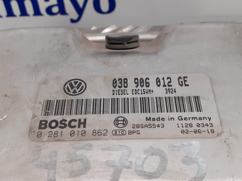 Recambio de centralita motor uce para skoda fabia (6y2/6y3) 1.9 sdi cat (asy) referencia OEM IAM 0281010862 EDC15VM+ 038906012GE