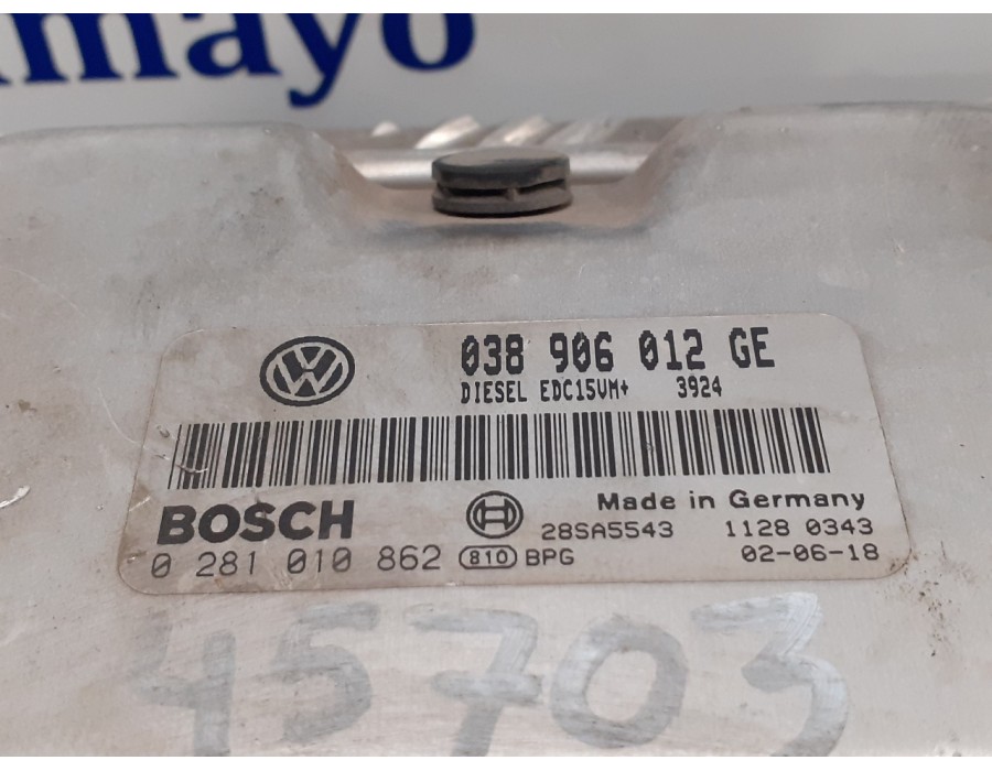 Recambio de centralita motor uce para skoda fabia (6y2/6y3) 1.9 sdi cat (asy) referencia OEM IAM 0281010862 EDC15VM+ 038906012GE