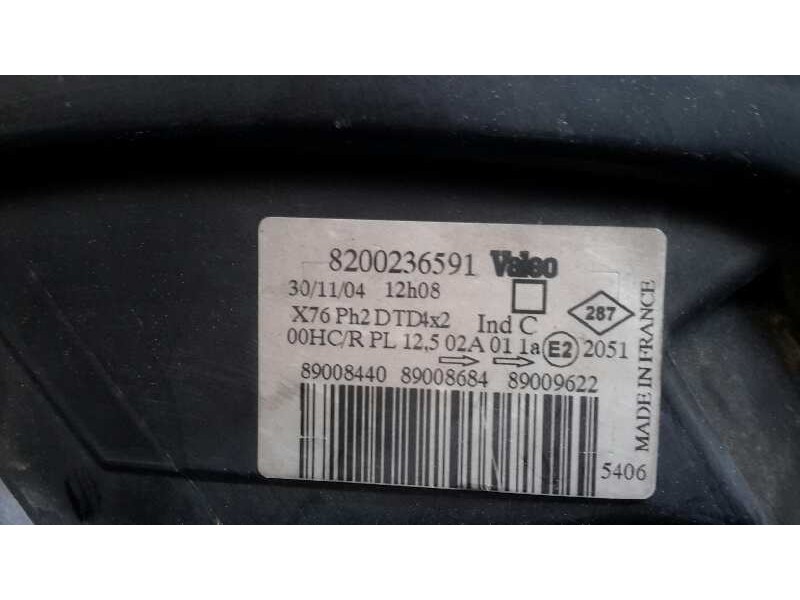 Recambio de faro derecho para renault kangoo (f/kc0) referencia OEM IAM 8200236591  