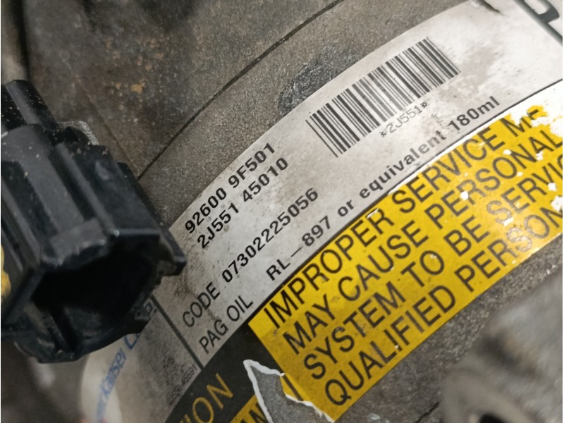 Recambio de compresor aire acondicionado para nissan primera berlina (p12) 1.6 cat referencia OEM IAM 926009F501  2J55145010