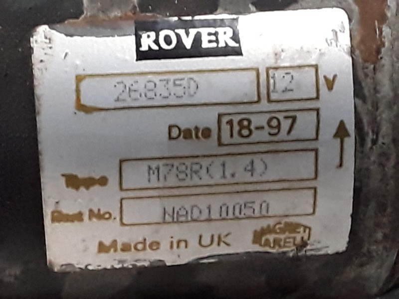 Recambio de motor arranque para mg serie 200 (rf) 1.8 cat referencia OEM IAM NAD10050  