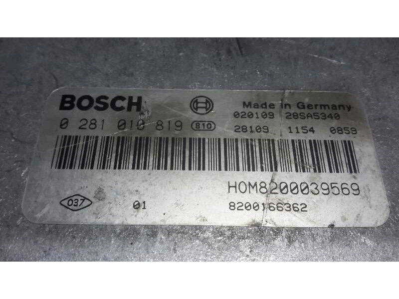 Recambio de centralita motor uce para renault scenic ii 1.9 dci diesel referencia OEM IAM 0281010819 8200166362 HOM8200039569