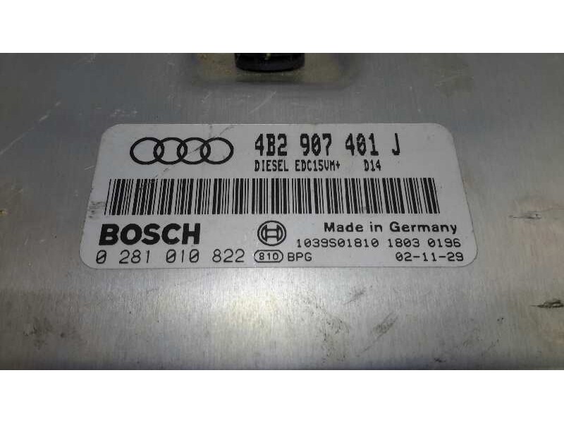Recambio de centralita motor uce para audi a6 avant (4b5) referencia OEM IAM 0281010822 EDC15VM+ 4B2907401J
