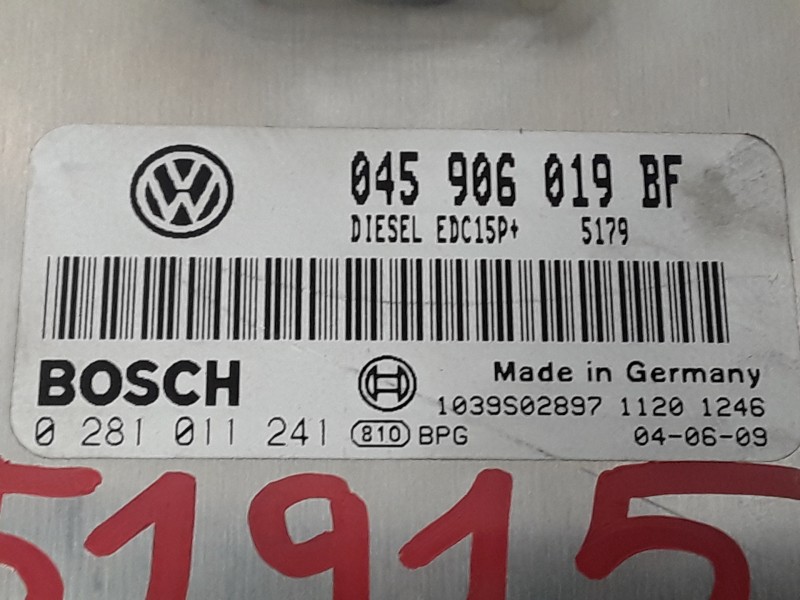 Recambio de centralita motor uce para volkswagen polo (9n1) 1.4 tdi referencia OEM IAM 0281011241 EDC15P+ 045906019BF