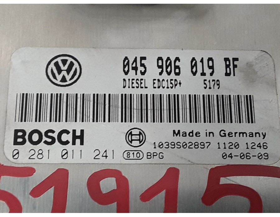 Recambio de centralita motor uce para volkswagen polo (9n1) 1.4 tdi referencia OEM IAM 0281011241 EDC15P+ 045906019BF