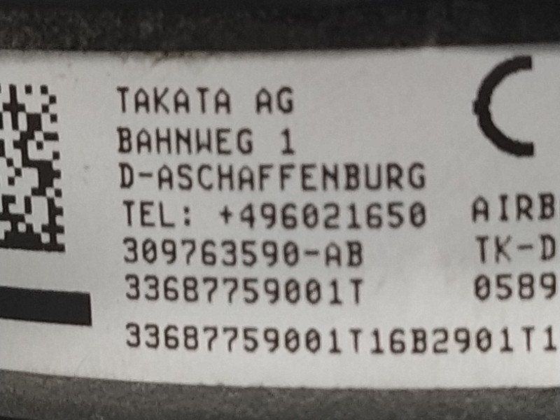 Recambio de airbag delantero izquierdo para bmw serie 3 compact (e46) 316ti m sport referencia OEM IAM 309763590AB  33687759001