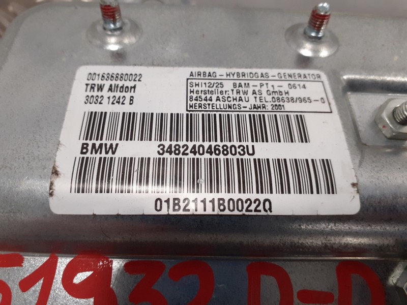 Recambio de airbag lateral delantero derecho para bmw serie 7 (e65/e66) 3.6 v8 32v cat referencia OEM IAM 34824046803U  30321242