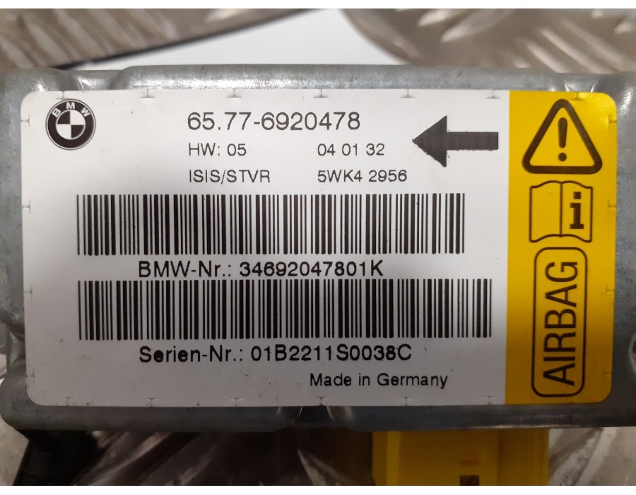 Recambio de centralita airbag para bmw serie 7 (e65/e66) 3.6 v8 32v cat referencia OEM IAM 65776920478  34692047801K