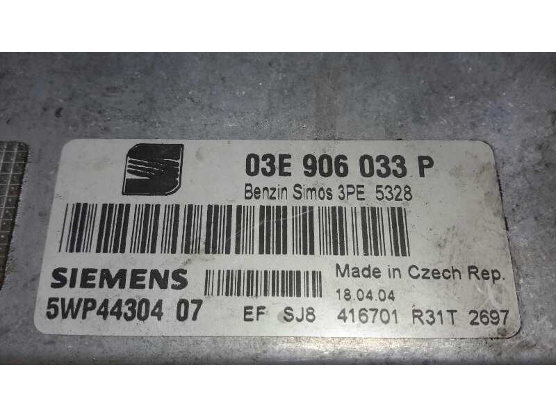 Recambio de centralita motor uce para seat ibiza (6l1) 1.2 referencia OEM IAM 5WP4430407 SIMOS3PE 03E906033P