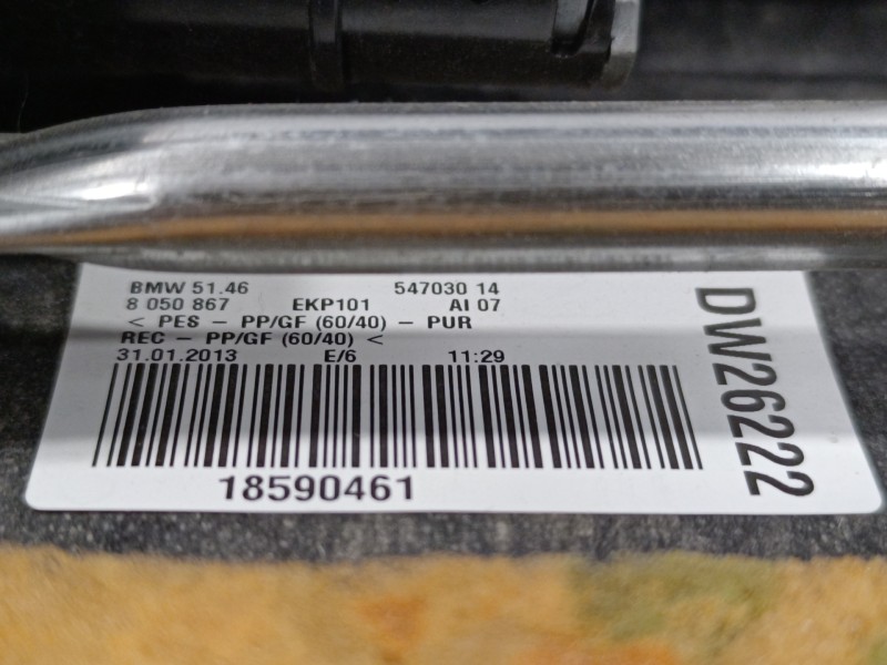Recambio de bandeja trasera para bmw serie 6 coupe (f13) (....) 3.0 turbodiesel referencia OEM IAM 54703014 65139169690 00300001
